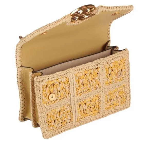 Tory Burch Miller Raffia Mini Bag - NWT - Yellow - Picture 4 of 9